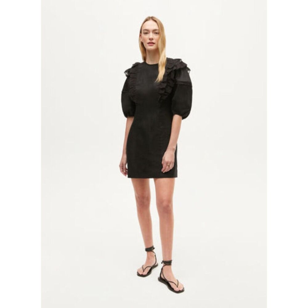 Rhode Varja Dress NEW Black Mini Puff Sleeve Size XXS NWT $475 Revolve